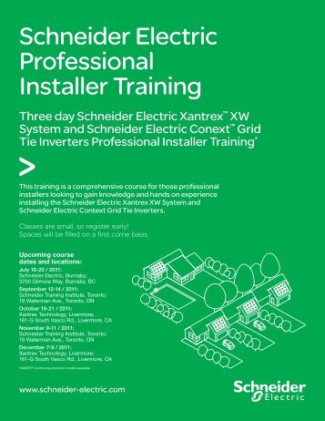 Schneider Electric Professional Installer Training - Xantrex