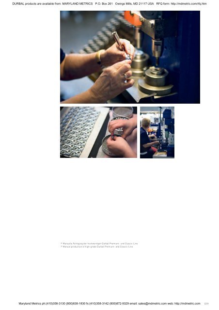 DURBAL Produktkatalog / Product Catalog 01 - Maryland Metrics