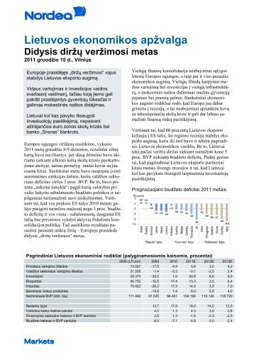 Lietuvos ekonomikos apÅ¾valga - Nordea Bank Lietuva