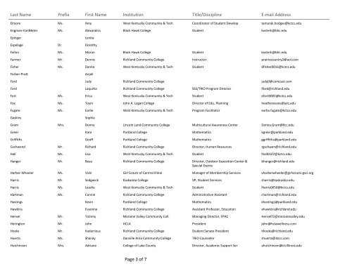 Download the Conference Participant List for 2011 - 2013 Diversity ...