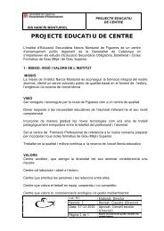 PROJECTE EDUCATIU DE CENTRE - IES NarcÃ­s Monturiol