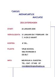 CURSUS METAMORFOSE MASSAGE - Stichting Bodhisattva