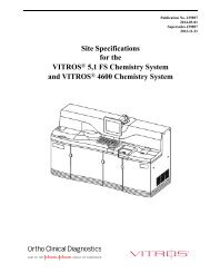 Site Specifications for the VITROSÂ® 5,1 FS Chemistry System and ...