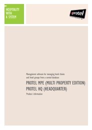 Protel MPe (Multi ProPertY edition) Protel HQ (HeAdQuArter)