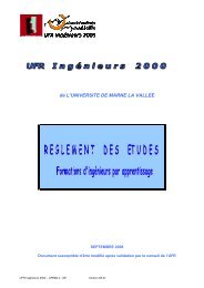 de L'UNIVERSITE DE MARNE LA VALLEE - IngÃ©nieurs 2000 ...