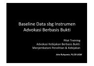 Baseline Data sbg Instrumen Advokasi Berbasis Bukti