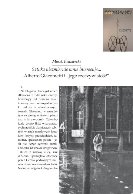 Alberto Giacometti - Marek KÄdzierski