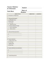 Nuclear Medicine & Ultrasound Task Sheet Dates of Rotation