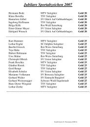 Jubilare 2007 - Kreissportbund Salzgitter