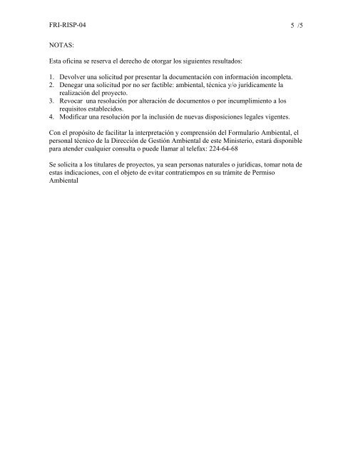 requisitos para la presentacion del formulario ambiental para el ...