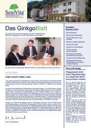 Das GinkgoBlatt - Ausgabe Sommer 2011 - SeniVita