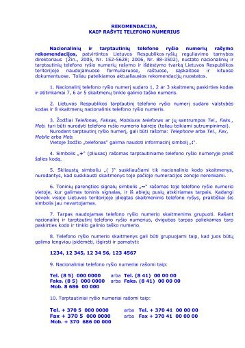 TELEFONO NUMERIÅ² RAÅ YMAS