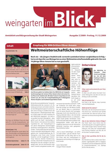 Ausgabe 7/2009 - Weingarten im Blick