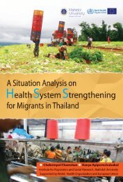 A Situation Analysis on Health System Strengthening for Migrants in ...