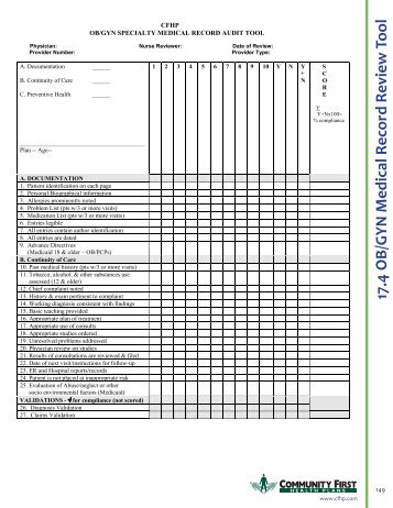 17.4 OB/GYN Medical Record Review Tool