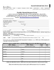 Facility Rental Request Form - Madison Metropolitan School District
