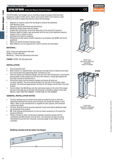 Masonry Hangers - I-Joist - Simpson Strong-Tie