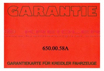 Garantiekarte Fur Kreidler Fahrzeuge - Kreidler Original