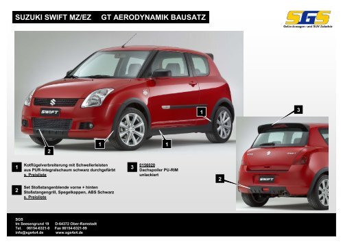 Suzuki Swift MZ/EZ Bj. - SGS 2005-2010