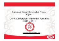 Kurumsal Sosyal Sorumluluk Proje Sunumu - OYAK Ãimento Grubu