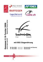 Turnierheft 2006 - Badminton Swiss Series