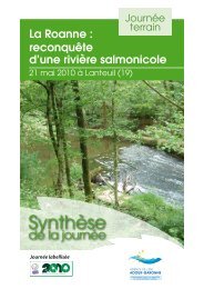 La Roanne : reconquÃªte d'une riviÃ¨re salmonicole - Agence de l'eau ...