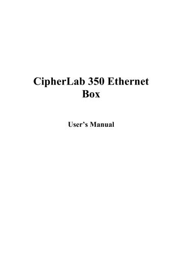 350 User's Manual V4.00 - CipherLab