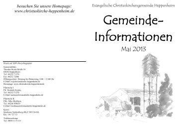 Gemeinde- Informationen - Christuskirche Heppenheim