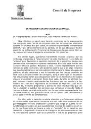 Carta dirigida por el ComitÃ© de Empresa de la DPZ a J.A. Sanmiguel