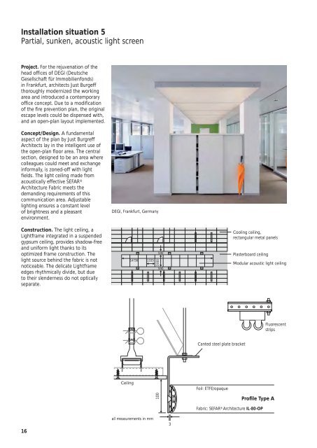 Architecture LightFrame – Modular fabric ceilings - SEFAR