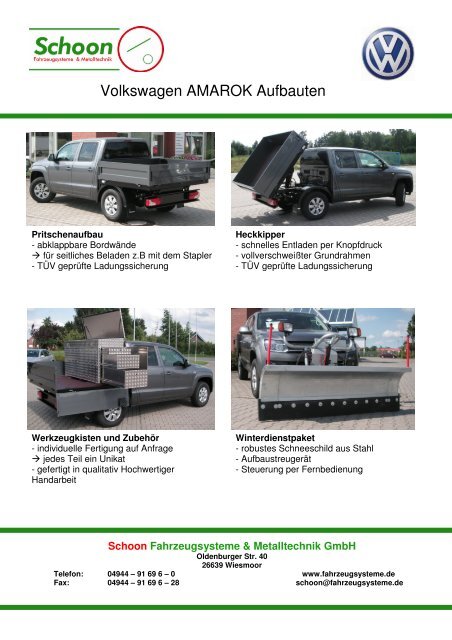 Aufbauten Amarok 2010 pdf