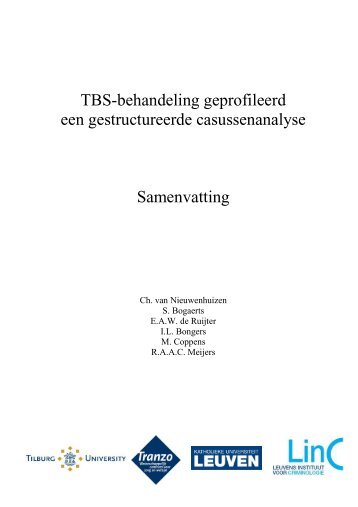 TBS-behandeling geprofileerd een gestructureerde ... - WODC