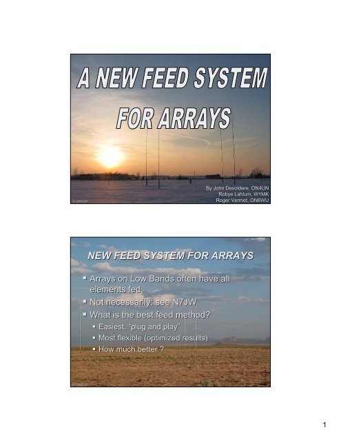 NEW FEED SYSTEM FOR ARRAYS - Kkn.net