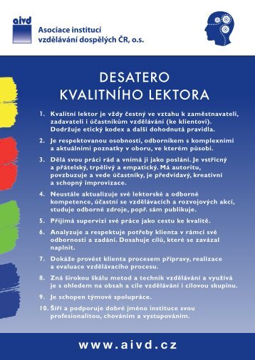 desatero kvalitnÃ­ho lektora - Asociace institucÃ­ vzdÄlÃ¡vÃ¡nÃ­ dospÄlÃ½ch ...