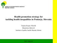 Health promotion strategy for tackling health inequalities in Pomurje ...