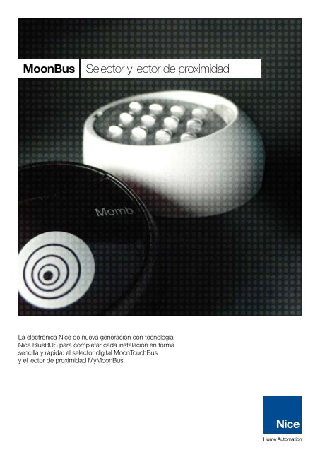 MoonBus Selector y lector de proximidad - Nice SpA