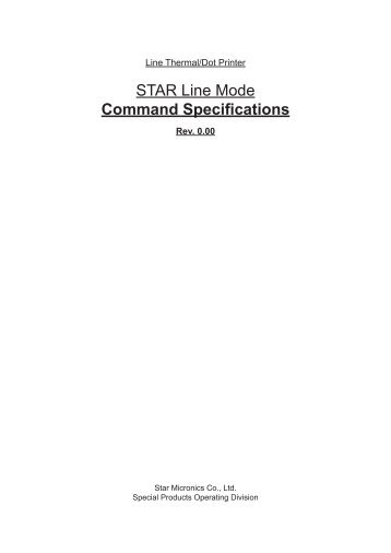 HSP7000 STAR Line Mode Command Specifications - Star Micronics