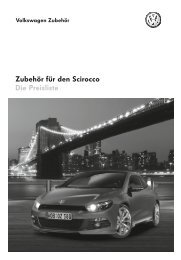 Zubehör für den Scirocco Die Preisliste - Volkswagen Zubehör