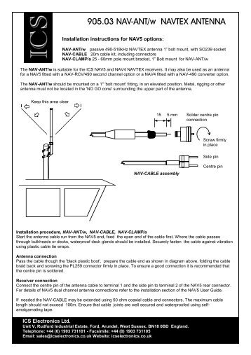 905.03 NAV-ANT/w NAVTEX ANTENNA Installation Instructions