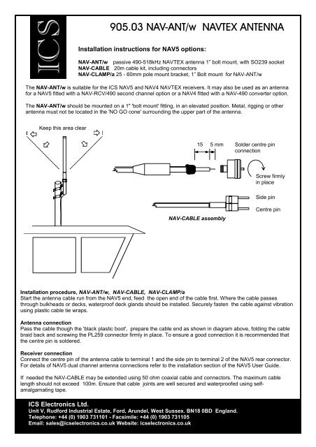 905.03 NAV-ANT/w NAVTEX ANTENNA Installation Instructions