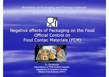Negative effects of Packaging on the Food Official Control on Food ...