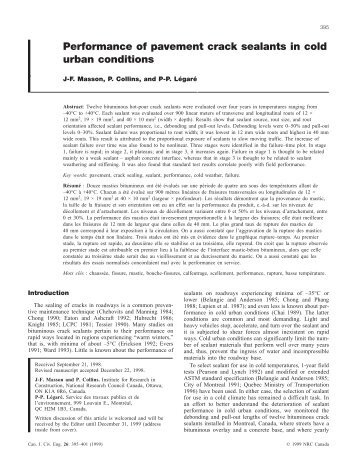 Performance of pavement crack sealants in cold urban conditions