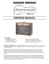 Shenandoah 300 LT Manual - Genz Benz