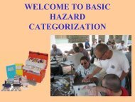 WELCOME TO BASIC HAZARD CATEGORIZATION - Training ...