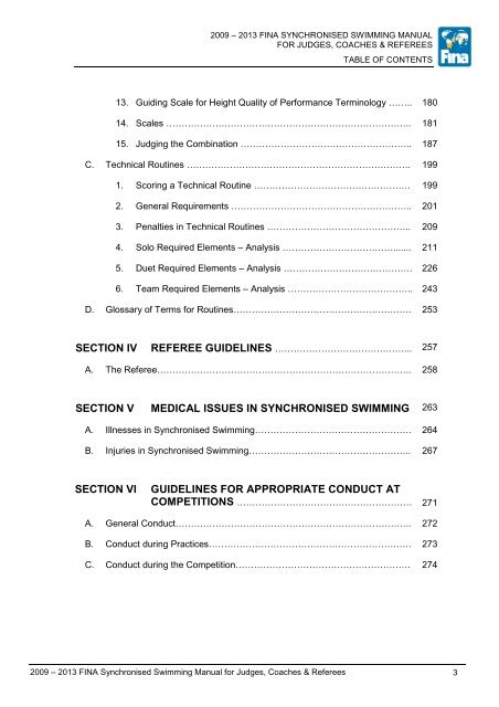 fina synchronised swimming manual for judges, coaches & referees