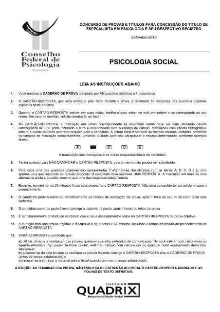 PSICOLOGIA SOCIAL - Conselho Federal de Psicologia