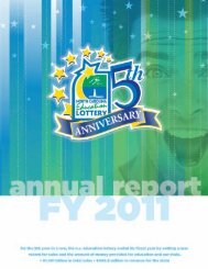 2011 Annual Report - North Carolina Education Lottery