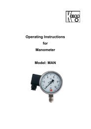 Operating Instructions for Manometer Model: MAN - Kobold