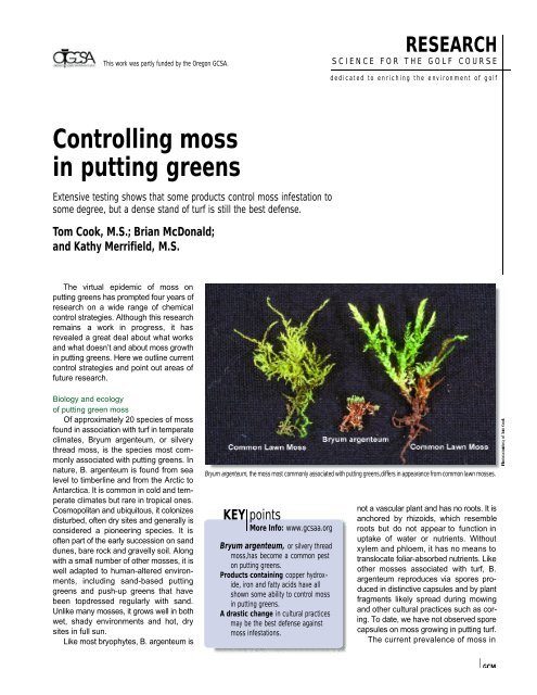 Controlling moss in putting greens - GCSAA