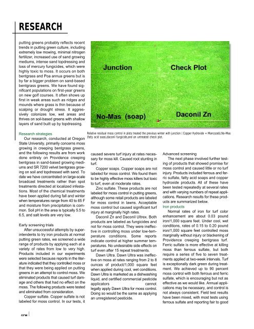 Controlling moss in putting greens - GCSAA